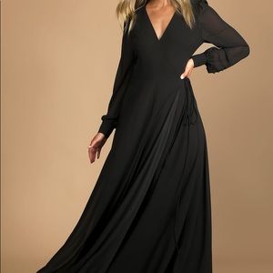 Surplice wrap maxi dress with slit
